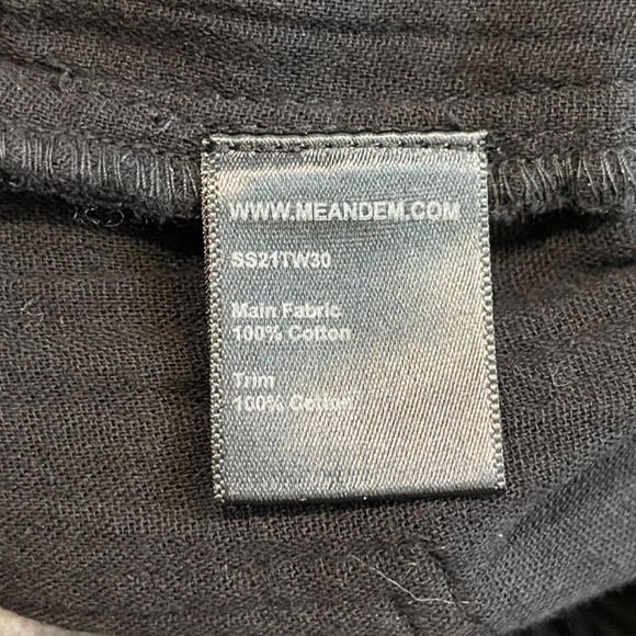 ME + EM Cheesecloth Cropped Wide Leg Black Pants - Picture 9 of 10